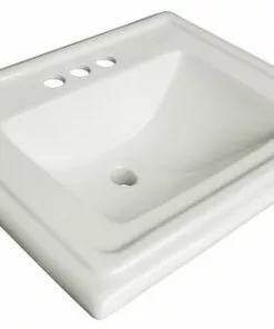 Foremost Tuscany® Keiran 22"W X 18-1/4"D White Rectangle Drop-In Bathroom Sink (4" Center) - Modern & Durable Design -Tuscany Shop 6071625 ANGLE