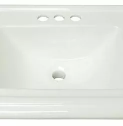 Foremost Tuscany® Keiran 22"W X 18-1/4"D White Rectangle Drop-In Bathroom Sink (4" Center) - Modern & Durable Design