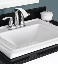 Foremost Tuscany® Keiran 22"W X 18-1/4"D White Rectangle Drop-In Bathroom Sink (4" Center) - Modern & Durable Design -Tuscany Shop 6071625 RoomScene