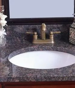 Tuscany® 25"W X 22"D Tan Brown Granite Vanity Top with Oval Undermount Bowl - Premium Bathroom Upgrade -Tuscany Shop 6072416 beauty