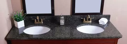 Tuscany® 61"W X 22"D Uba Tuba Granite Vanity Top with Oval Undermount Bowls | Premium Bathroom Vanity Top 3 Tuscany® 61"W X 22"D Uba Tuba Granite Vanity Top with Oval Undermount Bowls | Premium Bathroom Vanity Top - Image 3
