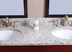 Tuscany® 61"W X 22"D Santa Cecilia Granite Bathroom Vanity Top with Oval Undermount Bowls -Tuscany Shop 6072611 beauty