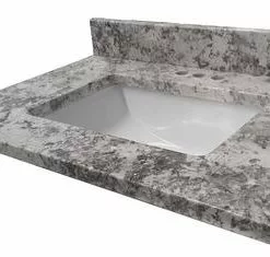 Tuscany® 31"W x 22"D Gray Forest Granite Vanity Top with Rectangular Undermount Bowl - Premium Bathroom Upgrade