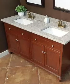 Tuscany® 61"W X 22"D Gray Forest Granite Vanity Top With Rectangular Undermount Bowls - Elegant Bathroom Upgrade 6 Tuscany® 61"W X 22"D Gray Forest Granite Vanity Top With Rectangular Undermount Bowls - Elegant Bathroom Upgrade -Tuscany Shop 6072691 right