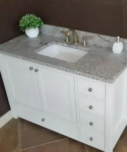 Tuscany® 49"W X 22"D Gray Forest Granite Vanity Top With Rectangular Undermount Bowl - Premium Bathroom Upgrade -Tuscany Shop 6072693 right 1