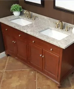 Tuscany® 61"W x 22"D Gray Forest Granite Vanity Top with Rectangular Undermount Bowls - Elegant Bathroom Upgrade -Tuscany Shop 6072695 right