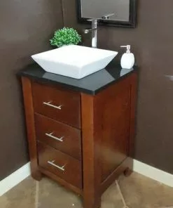 Tuscany® 25"W X 22"D Absolute Black Granite Vanity Top with Vessel Cutout - Premium Bathroom Upgrade -Tuscany Shop 6072706 right