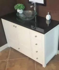 Tuscany® 49"W X 22"D Absolute Black Granite Vanity Top With Vessel Cutout - Premium Bathroom Upgrade 7 Tuscany® 49"W X 22"D Absolute Black Granite Vanity Top With Vessel Cutout - Premium Bathroom Upgrade -Tuscany Shop 6072709 left