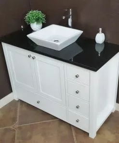 Tuscany® 49"W X 22"D Absolute Black Granite Vanity Top With Vessel Cutout - Premium Bathroom Upgrade 8 Tuscany® 49"W X 22"D Absolute Black Granite Vanity Top With Vessel Cutout - Premium Bathroom Upgrade -Tuscany Shop 6072709 right