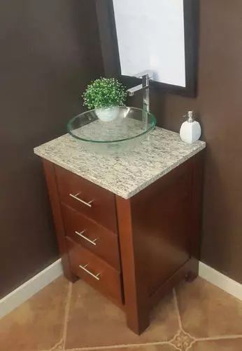 Tuscany® 25"W x 22"D Santa Cecilia Granite Vanity Top with Vessel Cutout 3 Tuscany® 25"W x 22"D Santa Cecilia Granite Vanity Top with Vessel Cutout - Image 3