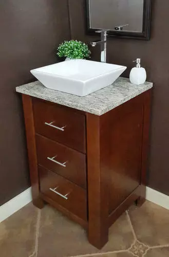 Tuscany® 25"W x 22"D Santa Cecilia Granite Vanity Top with Vessel Cutout 4 Tuscany® 25"W x 22"D Santa Cecilia Granite Vanity Top with Vessel Cutout - Image 4