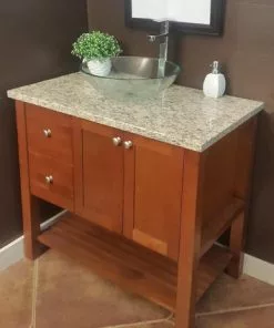 Tuscany® Santa Cecilia Granite Vanity Top 31"W X 22"D with Vessel Cutout - Elegant Bathroom Upgrade 7 Tuscany® Santa Cecilia Granite Vanity Top 31"W X 22"D with Vessel Cutout - Elegant Bathroom Upgrade -Tuscany Shop 6072711 left