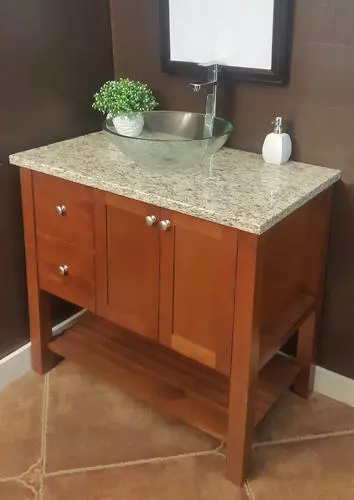 Tuscany® Santa Cecilia Granite Vanity Top 31"W X 22"D with Vessel Cutout - Elegant Bathroom Upgrade 3 Tuscany® Santa Cecilia Granite Vanity Top 31"W X 22"D with Vessel Cutout - Elegant Bathroom Upgrade - Image 3