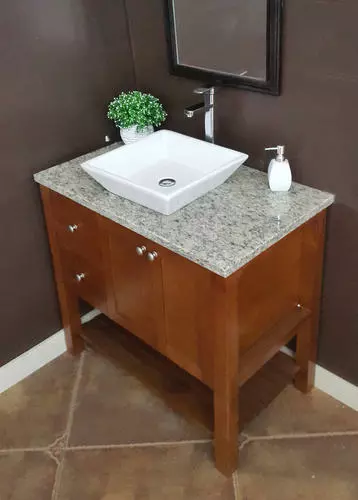 Tuscany® Santa Cecilia Granite Vanity Top 31"W X 22"D with Vessel Cutout - Elegant Bathroom Upgrade 4 Tuscany® Santa Cecilia Granite Vanity Top 31"W X 22"D with Vessel Cutout - Elegant Bathroom Upgrade - Image 4