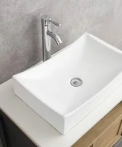 Tuscany® Gabbie 21-1/2"W X 13-5/8"D White Rectangle Vessel Sink - Elegant Bathroom Design -Tuscany Shop 6079675 P