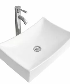 Tuscany® Gabbie 21-1/2"W X 13-5/8"D White Rectangle Vessel Sink - Elegant Bathroom Design -Tuscany Shop 6079675 P AV2