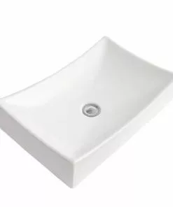 Tuscany® Gabbie 21-1/2"W X 13-5/8"D White Rectangle Vessel Sink - Elegant Bathroom Design