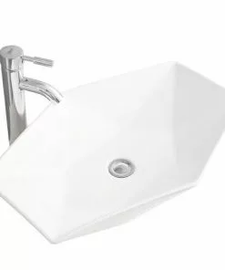 Tuscany® Huxley 25” White Hexagon Vessel Bathroom Sink – Modern Elegance for Your Bathroom -Tuscany Shop 6079676 P AV2