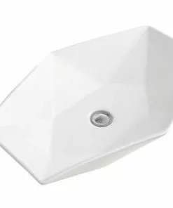 Tuscany® Huxley 25” White Hexagon Vessel Bathroom Sink – Modern Elegance for Your Bathroom -Tuscany Shop 6079676 P AV3 1