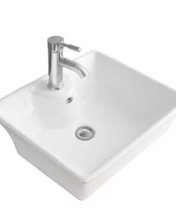 Tuscany® Katie 19-1/2"W X 16-1/4"D White Rectangle Vessel Sink - Modern Bathroom Sink -Tuscany Shop 6079678 P AV1