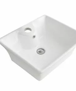 Tuscany® Katie 19-1/2"W X 16-1/4"D White Rectangle Vessel Sink - Modern Bathroom Sink