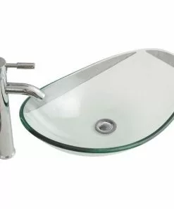 Tuscany® 21-1/4"W Transparent Oval Glass Vessel Sink - Elegant Bathroom Centerpiece -Tuscany Shop 6079681 P AV1