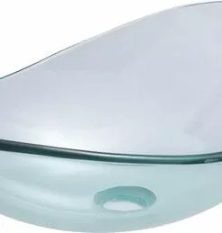 Tuscany® 21-1/4"W Transparent Oval Glass Vessel Sink - Elegant Bathroom Centerpiece -Tuscany Shop 6079681 P AV3 1
