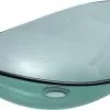 Tuscany® Green Oval Glass Vessel Sink - Modern Glass Slipper 21-1/4"W x 6"D for Bathroom Elegance