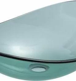 Tuscany® Green Oval Glass Vessel Sink - Modern Glass Slipper 21-1/4"W x 6"D for Bathroom Elegance