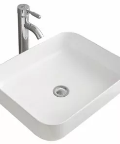 Tuscany® Bette 19-3/4"W X 15-1/2"D White Rectangle Vessel Sink - Modern Bathroom Design -Tuscany Shop 6079686 P AV1