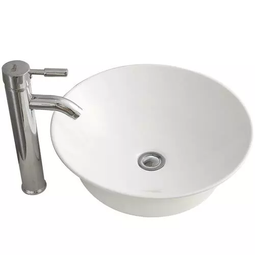 Tuscany® Aria 16-3/16"W X 16-3/16"D White Square Vessel Sink - Modern Bathroom Decor 5 Tuscany® Aria 16-3/16"W X 16-3/16"D White Square Vessel Sink - Modern Bathroom Decor - Image 5