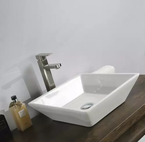 Tuscany® Aria 16-3/16"W X 16-3/16"D White Square Vessel Sink - Modern Bathroom Decor 3 Tuscany® Aria 16-3/16"W X 16-3/16"D White Square Vessel Sink - Modern Bathroom Decor - Image 3