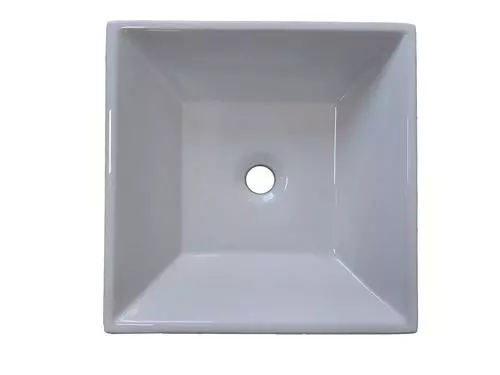 Tuscany® Aria 16-3/16"W X 16-3/16"D White Square Vessel Sink - Modern Bathroom Decor 2 Tuscany® Aria 16-3/16"W X 16-3/16"D White Square Vessel Sink - Modern Bathroom Decor - Image 2