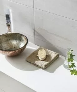 Tuscany® 12"W Silver Ice-Graved Round Glass Vessel Sink - Modern Bathroom Vanity Sink -Tuscany Shop 6079741 P