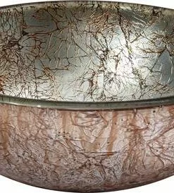 Tuscany® 12"W Silver Ice-Graved Round Glass Vessel Sink - Modern Bathroom Vanity Sink -Tuscany Shop 6079741 P AV3 1