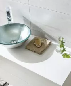 Tuscany® 16-1/2"W Silver Foil Round Glass Vessel Sink - Modern Bathroom Design -Tuscany Shop 6079745 P