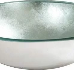 Tuscany® 16-1/2"W Silver Foil Round Glass Vessel Sink - Modern Bathroom Design