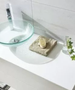 Tuscany® 16-1/2"W Cracked Glass Round Glass Vessel Sink - Elegant Bathroom Upgrade -Tuscany Shop 6079746 P