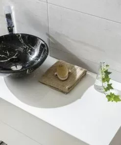 Tuscany® 16-1/2"W Double Marble Round Glass Vessel Sink - Elegant Bathroom Upgrade -Tuscany Shop 6079747 P