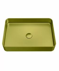Tuscany® Lali 19-5/8"W x 13-3/4"D Gold Rectangular Stainless Steel Vessel Sink for Modern Bathrooms
