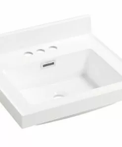 Tuscany® 19" x 17" White Square Vanity Top - Premium Bathroom Surface