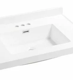 Tuscany® 31" x 22" White Square Vanity Top - Durable & Stylish Bathroom Upgrade