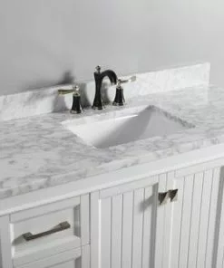 Tuscany® 49" X 22" Carrara Marble Vanity Top with Wave Rectangular Undermount Bowl - Elegant Bathroom Upgrade -Tuscany Shop 6079931 SC1