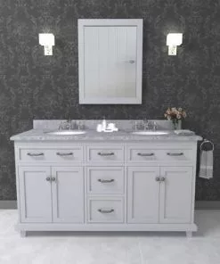Tuscany® Addison 60"W Gray Vanity with Carrara Marble Top & Oval Undermount Bowls 11 Tuscany® Addison 60"W Gray Vanity with Carrara Marble Top & Oval Undermount Bowls -Tuscany Shop 60GSCENE