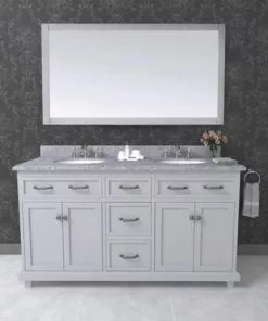 Tuscany® Addison 60"W Gray Vanity with Carrara Marble Top & Oval Undermount Bowls 10 Tuscany® Addison 60"W Gray Vanity with Carrara Marble Top & Oval Undermount Bowls -Tuscany Shop 60gscene3