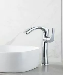 Tuscany® Esa™ One-Handle Polished Chrome Vessel Bathroom Faucet | Modern Design | Easy Installation -Tuscany Shop 6377071 SC RS