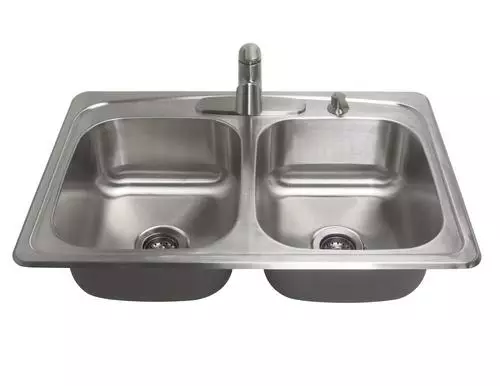 Tuscany® Whitemore All-in-One Drop-In 33" Stainless Steel 4-Hole Double Bowl Kitchen Sink 7 Tuscany® Whitemore All-in-One Drop-In 33" Stainless Steel 4-Hole Double Bowl Kitchen Sink - Image 7