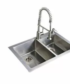 Tuscany® Volk All-in-One Dual Mount 33" Stainless Steel 2-Hole Double Bowl Kitchen Sink