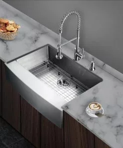 Tuscany® Retrofit Farmhouse/Apron Front 33" Stainless Steel Single Bowl Kitchen Sink – Durable & Stylish -Tuscany Shop 672 4166 New 2