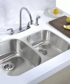 Tuscany® Undermount 31" Stainless Steel Double Bowl Kitchen Sink - Durable & Stylish Design -Tuscany Shop 6720511 Scene 02